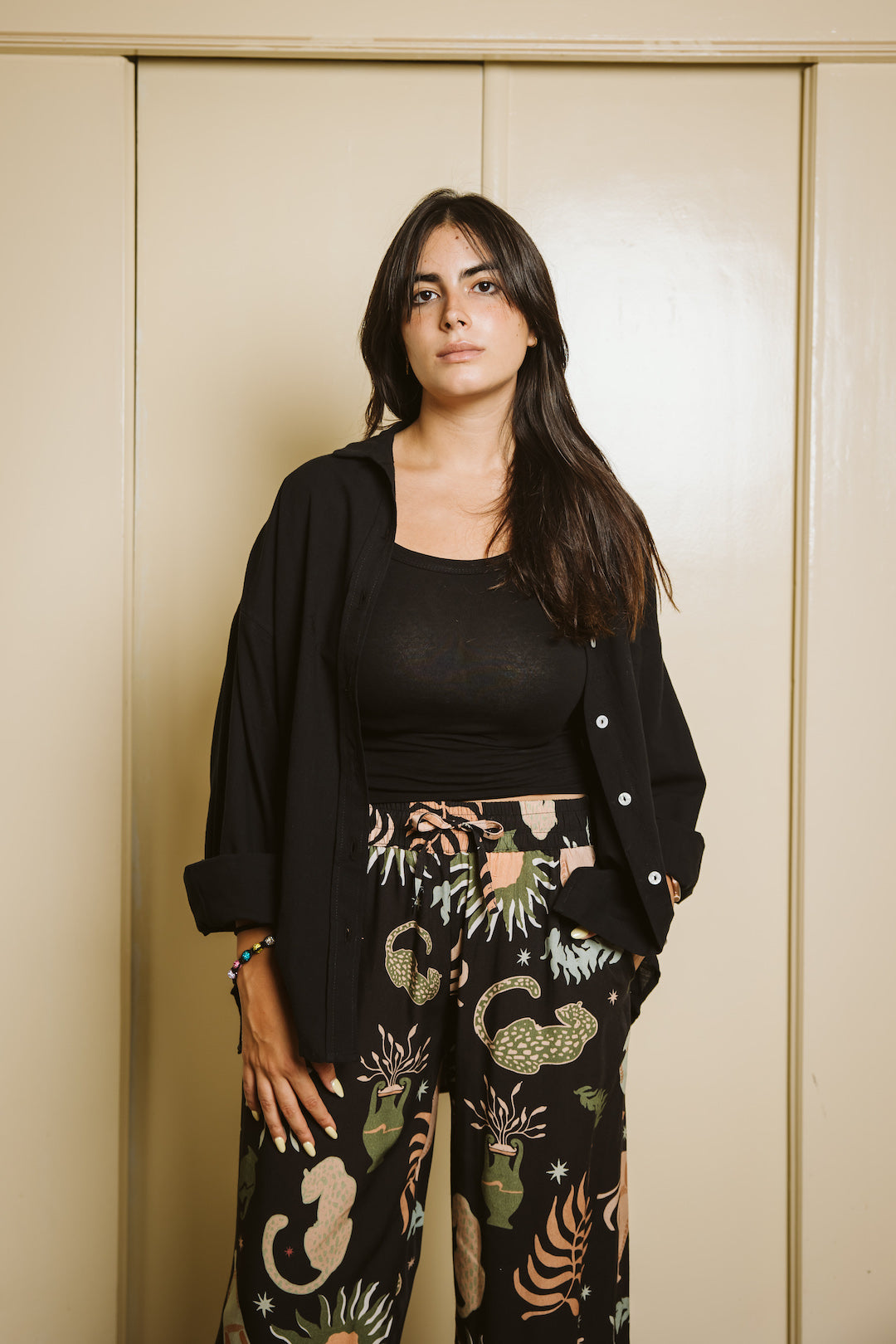 Image of Black Breeze On Through Linen Shirt